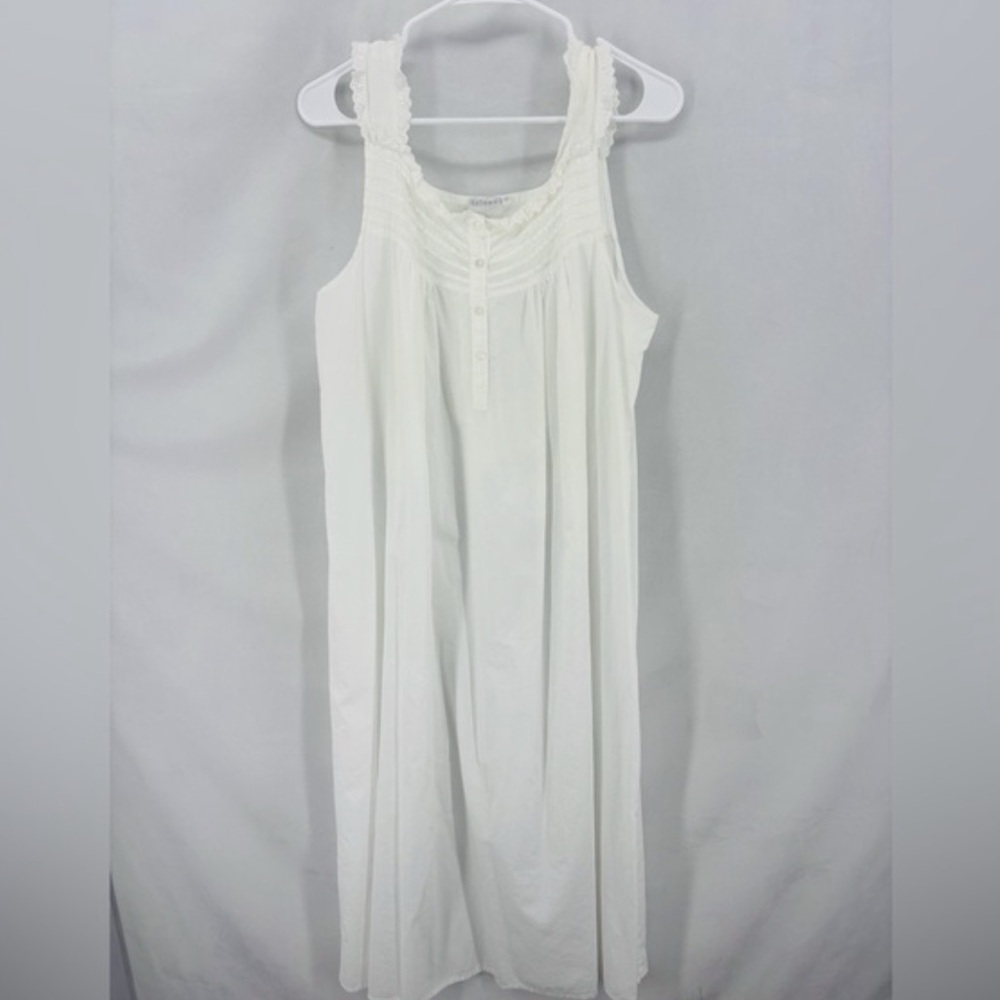 Women's White Lace-Trim Sleep Chemise